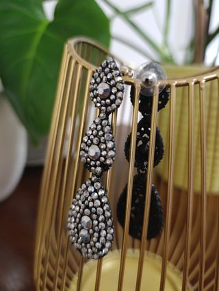 Pendientes largos plateados