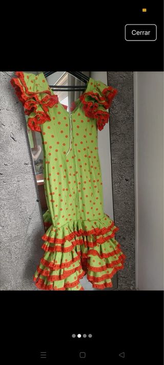 Traje gitana lunares verde-naranja