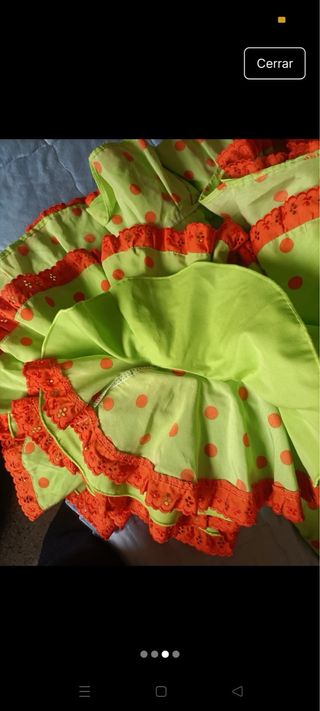 Traje gitana lunares verde-naranja