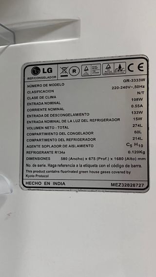 Nevera LG combi