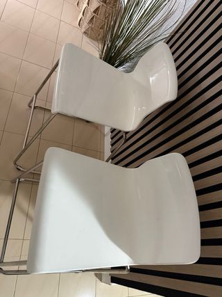 2 Taburetes cocina - blancos & metal