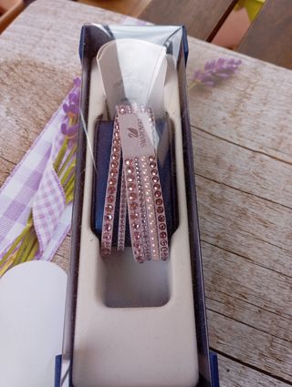 Pulsera Swarovski beige y rosa