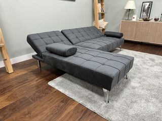 Sofá cama chaise longue gris