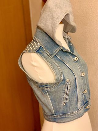 Chaleco vaquero con taches diseño unico 