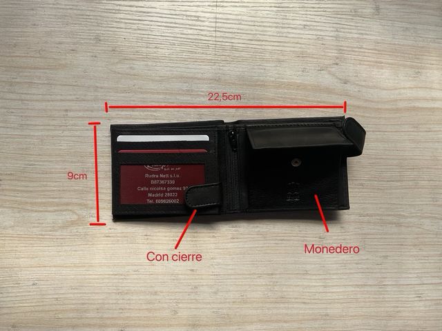 Cartera Piel Negra - Nueva