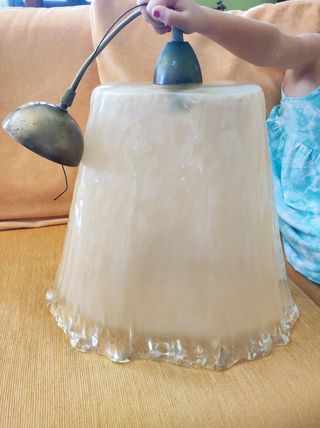 Lampadario vetro soffiato beige