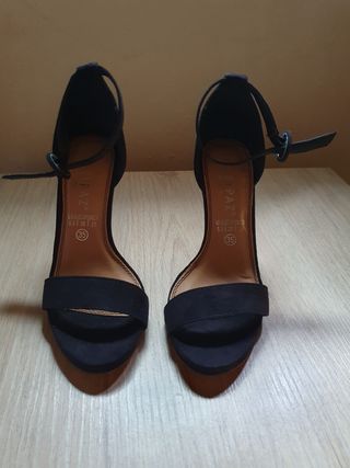 Sandalias ante MARYPAZ negras tacón alto talla 35
