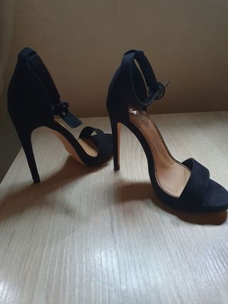 Sandalias ante MARYPAZ negras tacón alto talla 35