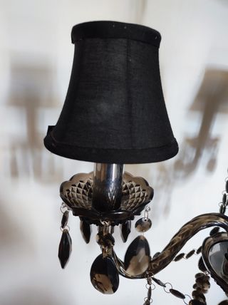 Lampadario 3 luci nero cristalli