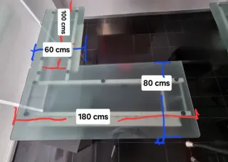 Tavolo da scrivania in vetro temperato moderno