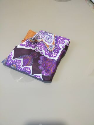 Foulard seta pura marrone viola