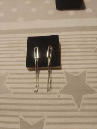 Pendientes plata largos - minimalistas