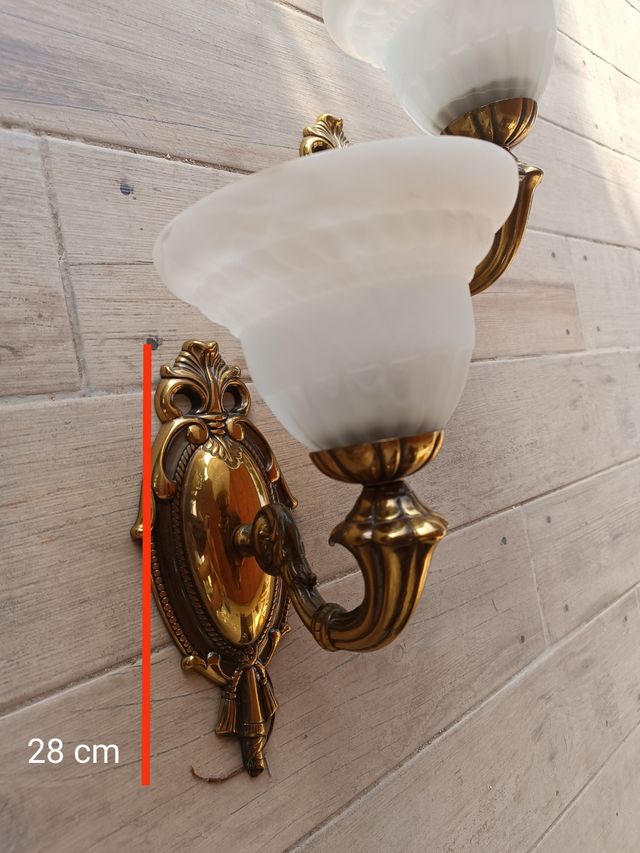 Juego de 4 apliques pared dorados/bronceados