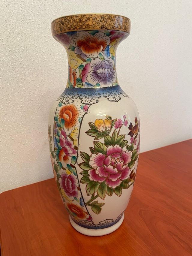 Jarrón porcelana multicolor