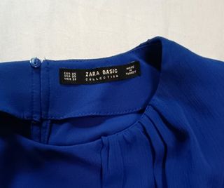Vestido Zara azul XS - volante y cinturón