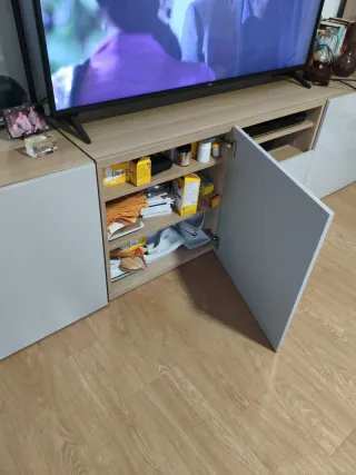 Mueble TV modular gris - Salón