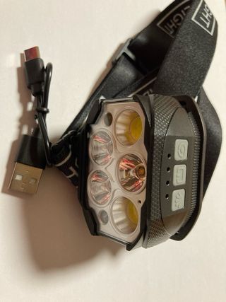 Linterna frontal LED recargable nueva