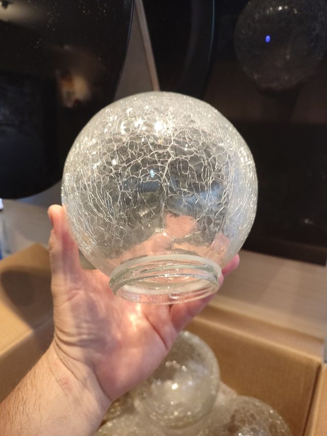 Globos lampara .Boca 7.5 cm. 15 cm diametro