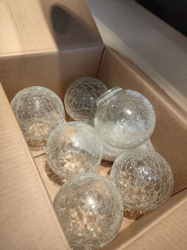 Globos lampara .Boca 7.5 cm. 15 cm diametro