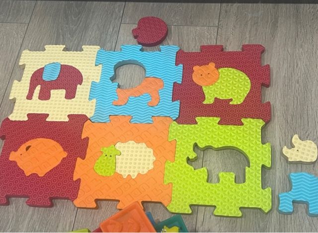 Alfombra Rompecabezas Infantil + Bloques