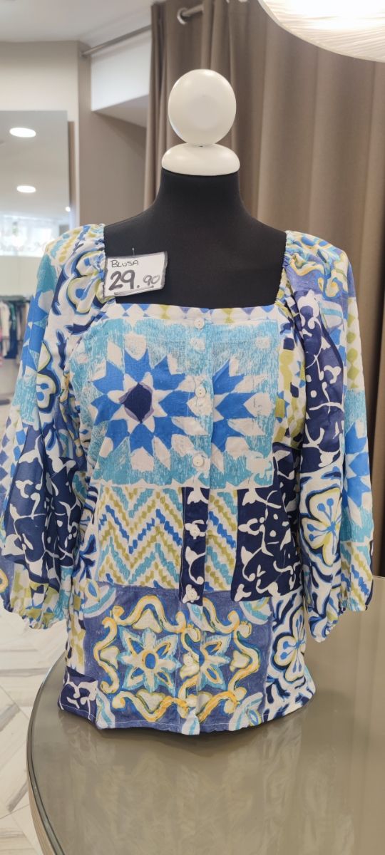 Blusa estampada multicolor