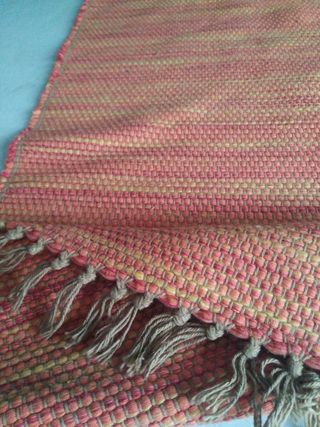 Alfombra 60x120cm - Naranja y beige