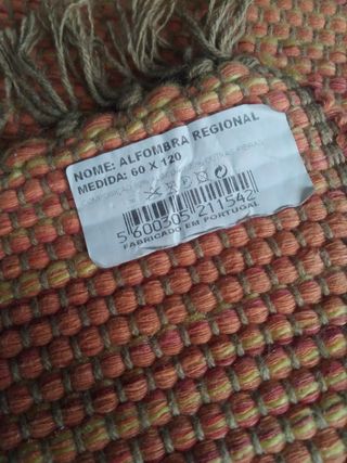 Alfombra 60x120cm - Naranja y beige