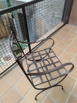 4 sillas de forja con reposabrazos