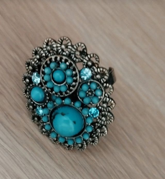 Anillo vintage turquesa ajustable