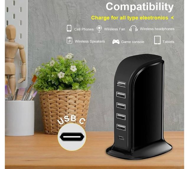 Cargador USB Upoy 6 puertos 40W