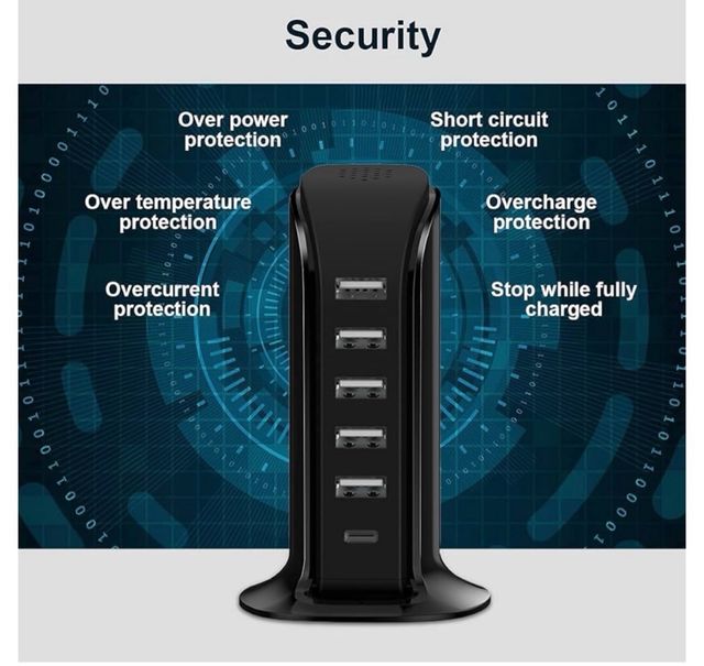 Cargador USB Upoy 6 puertos 40W