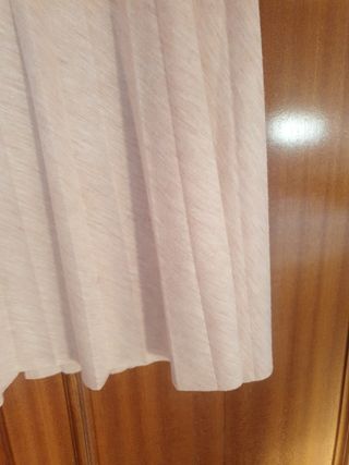 Falda plisada larga beige/rosa