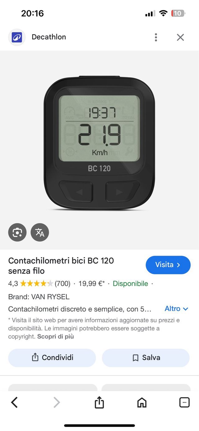 contakilometri per bici