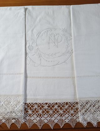 Sábanas antiguas hilo bolillo