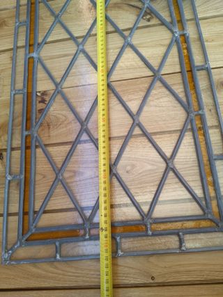 Vidriera antigua cristal-plomo,9 cristales en tota