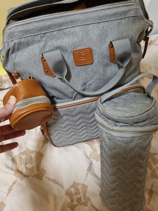 Bolso bebé gris - cambiador