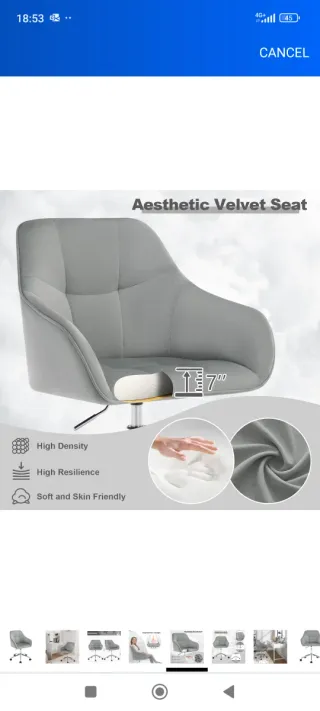 ✅Silla escritorio oficina giratoria gris nueva