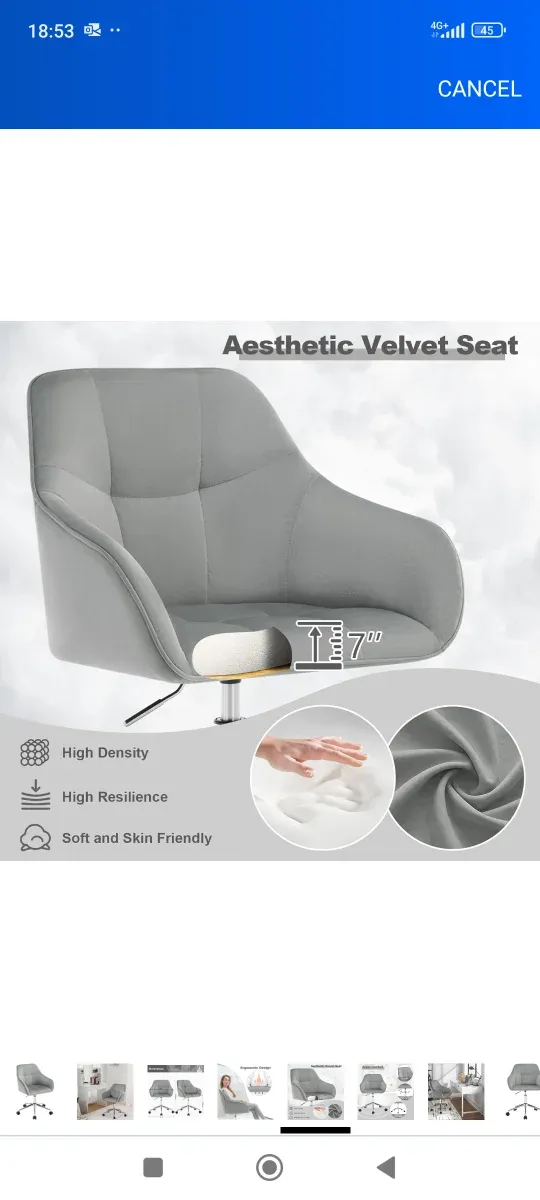 ✅Silla escritorio oficina giratoria gris nueva