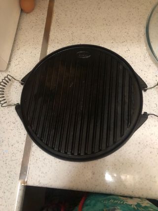 Plancha hierro fundido ovalada grande 30cm