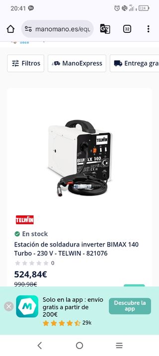Soldadora Inverter Telwin Bimax 140