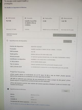 PC Gaming i5-6600K 16GB DDR-4 GTX1060 6GB