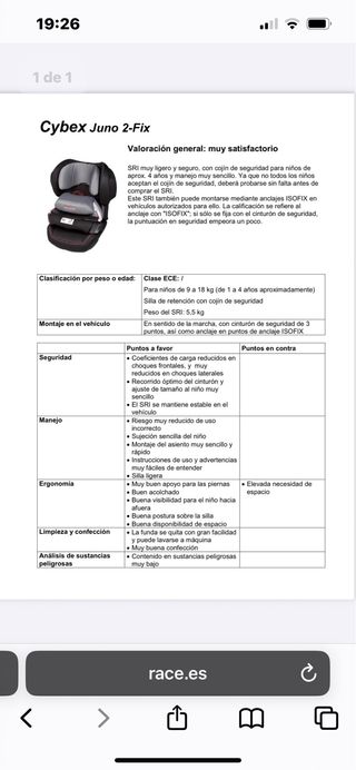Silla coche Cybex Juno 2 Fix