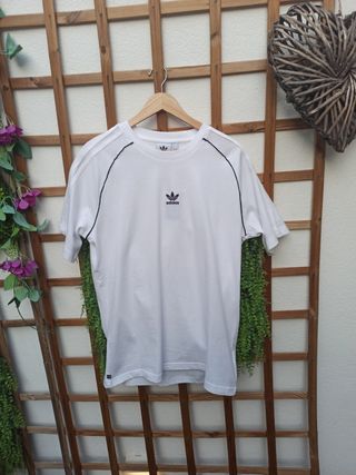 Camiseta Adidas blanca c/ ribetes