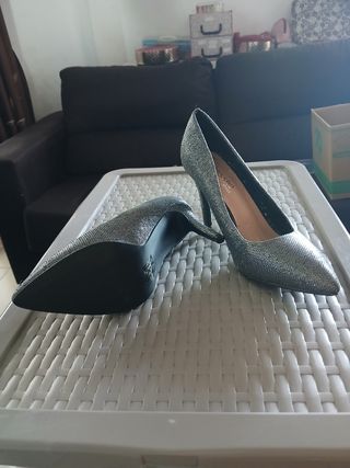 Tacones Plata Brillantes