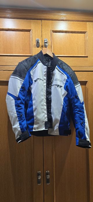 Chaqueta moto SHUA azul-blanca