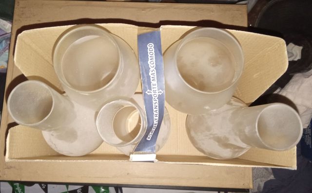 5 tulipas cristal translúcido