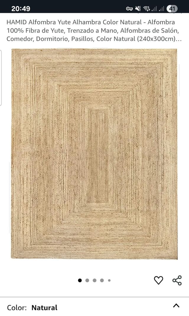 Alfombra yute HAMID 240x300cm