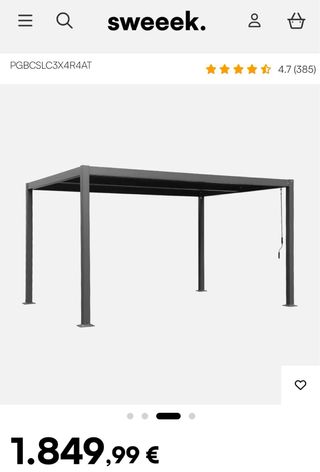 Pérgola bioclimática gris-antracita 4x3m