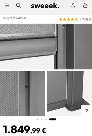 Pérgola bioclimática gris-antracita 4x3m