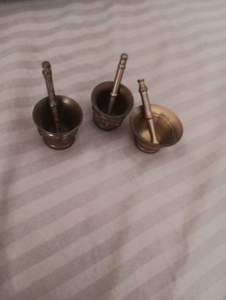 3 Morteros antiguos de latón